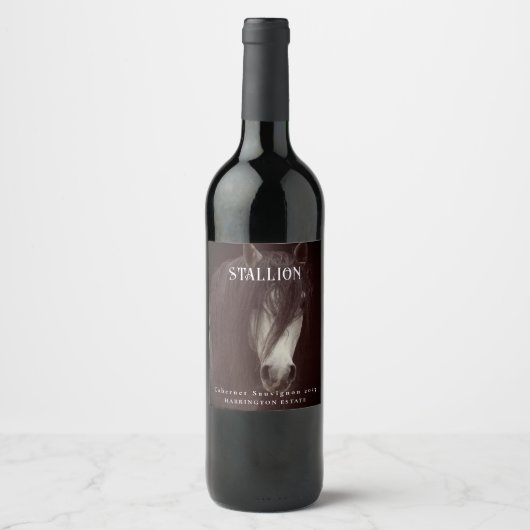 Mockup Stallion Pferde Custom Wine Labels Weinetikett (Vorderseite)
