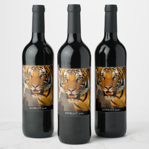 Mockup Tiger Custom Wine Label Weinetikett