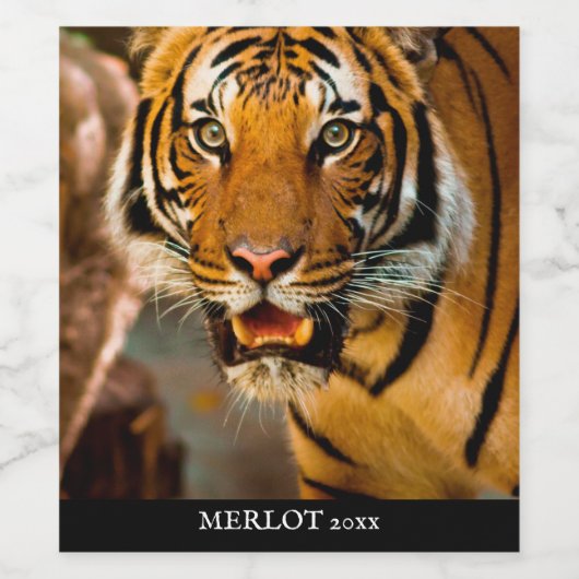 Mockup Tiger Custom Wine Label Weinetikett (Einzelnes Label)