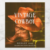 Mockup Vintag Cowboy Western Rustikale Weinetikett (Einzelnes Label)