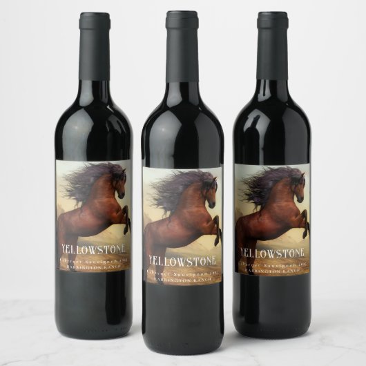 Mockup Wild Hord Western Custom Wine Labels Weinetikett (Flaschen)