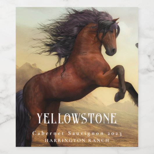 Mockup Wild Hord Western Custom Wine Labels Weinetikett (Einzelnes Label)