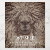 Mockup Wooly Sheep Portrait Custom Wine Labels Weinetikett (Einzelnes Label)