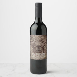 Mockup Wooly Sheep Portrait Custom Wine Labels Weinetikett