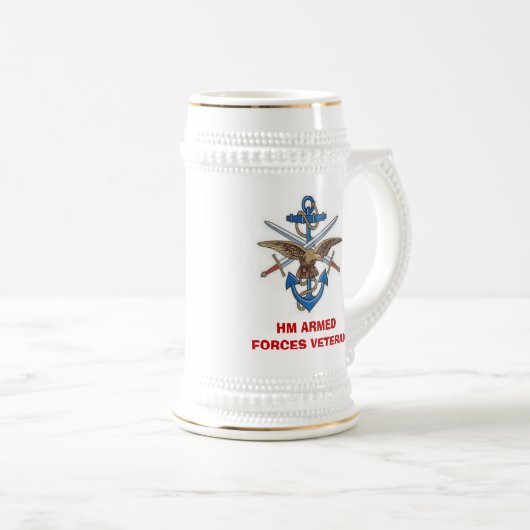 MOD10, VETERAN MAJESTÄTS-BEWAFFNETE KRÄFTE BIERGLAS (VorderseiteRechts)