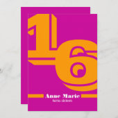 Mod 16 . Geburtstag Einladung (Vorne/Hinten)