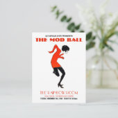 Mod 1960er Dance Party Vintag Einladung Postkarte (Stehend Vorderseite)