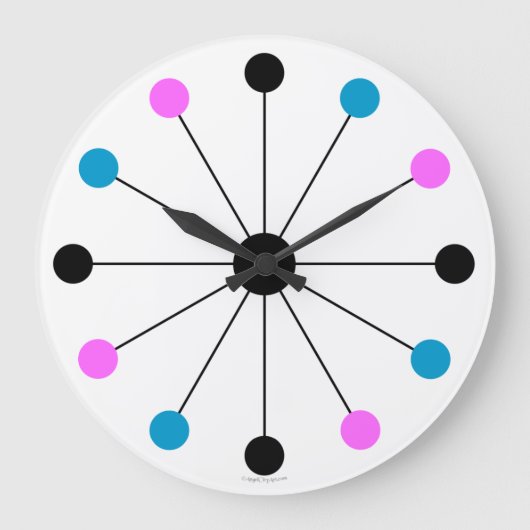 Mod 1960er Retro-Wall-Uhr Große Wanduhr (Vorderseite)