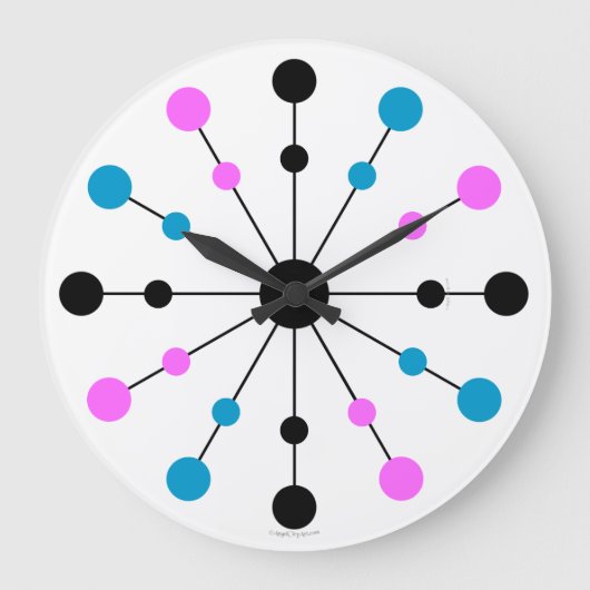 Mod 1960er Retro-Wall-Uhr Große Wanduhr (Vorderseite)