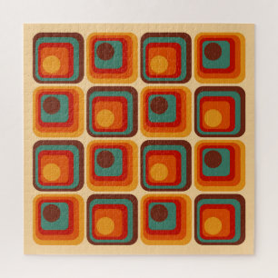 Mod 1970er Jahre Retro-Geometrisches Design Puzzle