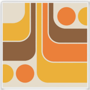 Mod 1970er Jahre Retro-Stil geometrisches Design Aufkleber
