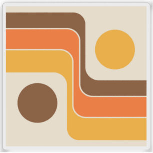 Mod 1970er Jahre Retro-Stil geometrisches Design Aufkleber