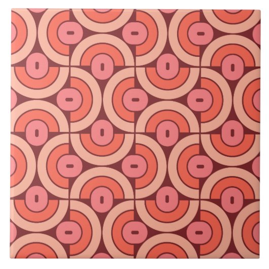 Mod 1970er Jahre Retro-Stil geometrisches Design Fliese (Vorderseite)