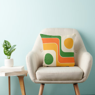 Mod 1970er Jahre Retro-Stil geometrisches Design Kissen