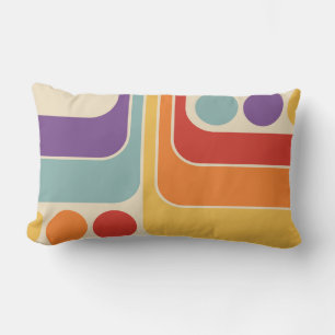 Mod 1970er Jahre Retro-Stil geometrisches Design Lendenkissen