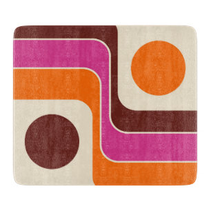 Mod 1970er Jahre Retro-Stil geometrisches Design Schneidebrett