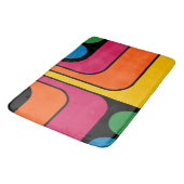 Mod 1970er Retro-Stil Geometrisches Design Badematte (Schrägansicht)
