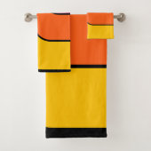 Mod 1970er Retro-Stil Geometrisches Design Badhandtuch Set (Insitu)