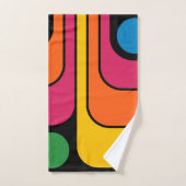 Mod 1970er Retro-Stil Geometrisches Design Badhandtuch Set (Handtuch)