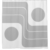 Mod 1970er Retro-Stil Geometrisches Design Duschvorhang (Vorderseite)