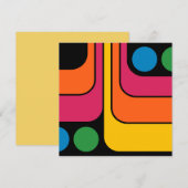Mod 1970er Retro-Stil Geometrisches Design Einladung (Vorne/Hinten)