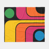 Mod 1970er Retro-Stil Geometrisches Design Fleecedecke (Vorderseite (Horizontal))