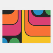 Mod 1970er Retro-Stil Geometrisches Design Geschenkpapier Set (Vorderseite 2)