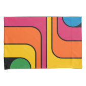 Mod 1970er Retro-Stil Geometrisches Design Kissenbezug (Vorderseite-Rechts)