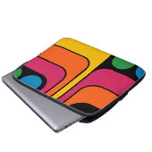 Mod 1970er Retro-Stil Geometrisches Design Laptopschutzhülle (Vorne Knopf)