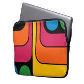 Mod 1970er Retro-Stil Geometrisches Design Laptopschutzhülle (Vorderseite Links)