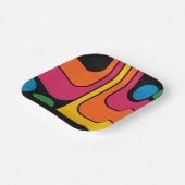 Mod 1970er Retro-Stil Geometrisches Design Pappteller (Gewinkelt)