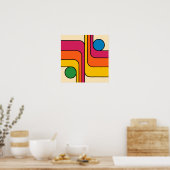 Mod 1970er Retro-Stil Geometrisches Design Poster (Küche)