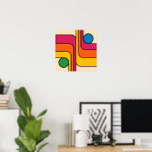 Mod 1970er Retro-Stil Geometrisches Design Poster (Heimbüro)
