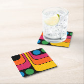 Mod 1970er Retro-Stil Geometrisches Design Rechteckiger Pappuntersetzer (Vor Ort)