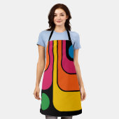 Mod 1970er Retro-Stil Geometrisches Design Schürze (Getragen)