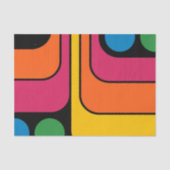 Mod 1970er Retro-Stil Geometrisches Design Seidenpapier (Vorderseite)