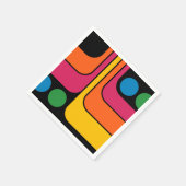 Mod 1970er Retro-Stil Geometrisches Design Serviette (Ecke)