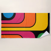 Mod 1970er Retro-Stil Geometrisches Design Strandtuch (Vorderseite)