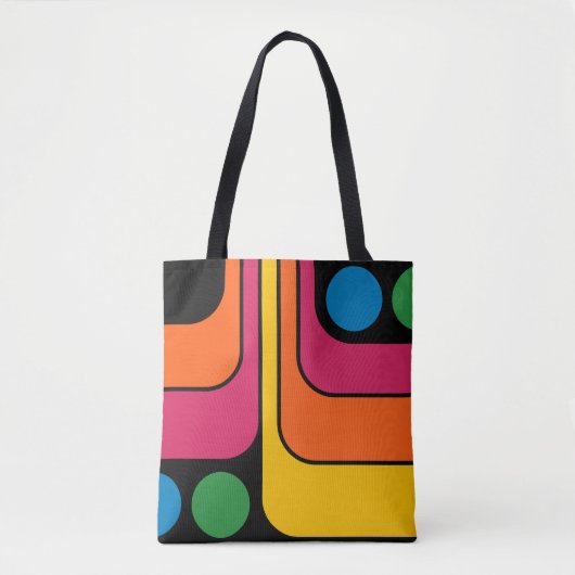 Mod 1970er Retro-Stil Geometrisches Design Tasche (Vorderseite)