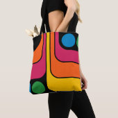 Mod 1970er Retro-Stil Geometrisches Design Tasche (Von Nahem)