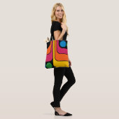 Mod 1970er Retro-Stil Geometrisches Design Tasche (Am Model)