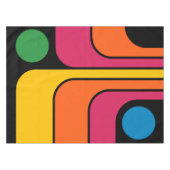 Mod 1970er Retro-Stil Geometrisches Design Tischdecke (Vorderseite (Horizontal))