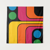 Mod 1970er Retro-Stil Geometrisches Design Wandteppich (Vorderseite (Horizontal))