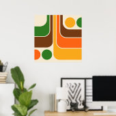 Mod 1970s Retro Geometric Design Poster (Heimbüro)