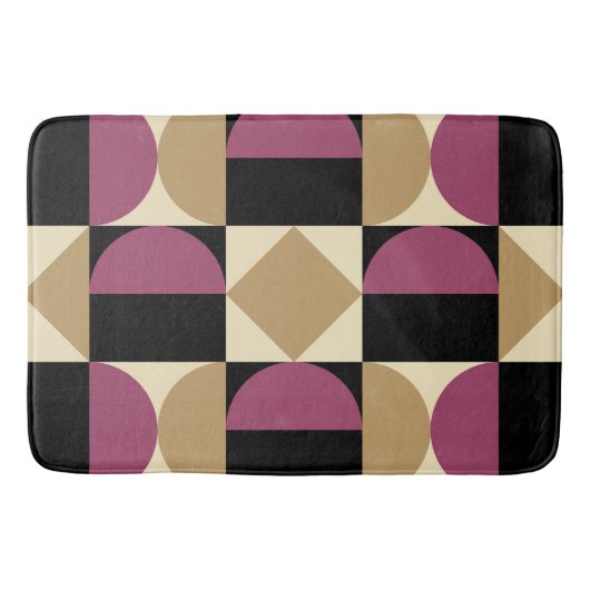 Mod 1970s Retro Style Geometric Design Badematte (Vorderseite)