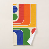 Mod 1970s Retro Style Geometric Design Badhandtuch Set (Handtuch)