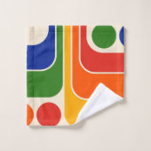 Mod 1970s Retro Style Geometric Design Badhandtuch Set (Waschlappen)