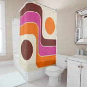 Mod 1970s Retro Style Geometric Design Duschvorhang (Beispiel)