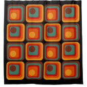 Mod 1970s Retro Style Geometric Design Duschvorhang (Vorderseite)