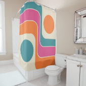 Mod 1970s Retro Style Geometric Design Duschvorhang (Beispiel)